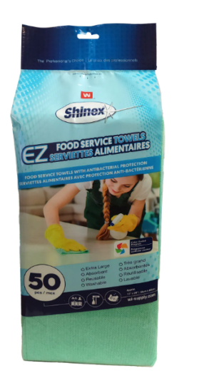 SERVIETTES ALIMENTAIRES BLEUES 50/PAQUET