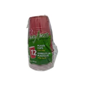 VERRES EN PLASTIQUES 16 OZ ROUGE 12/PAQUET